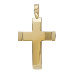 Σταυρός unisex σε κίτρινο χρυσό Κ14 